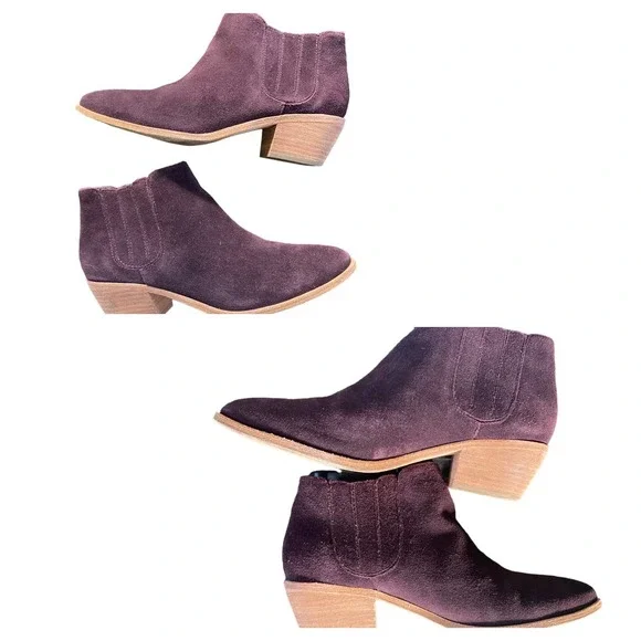 Joie Barlow Ankle Boot in Plum Suede Size 39 - Picture 6 of 8